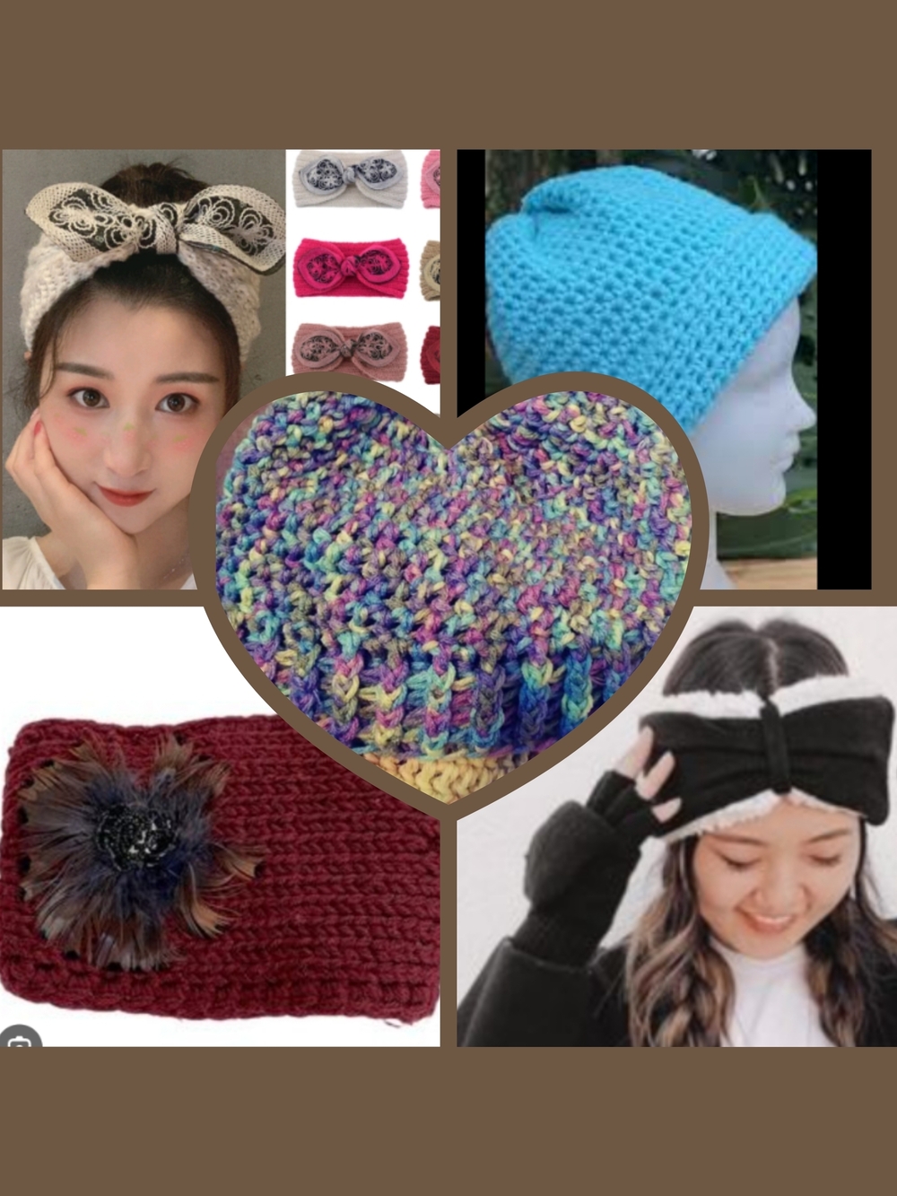Multicolor Crochet Heart Beanie - Vibrant Pastel Blend